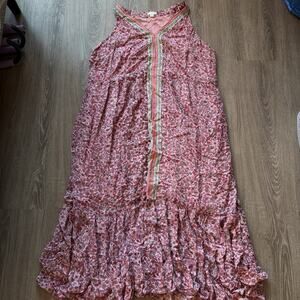 J Jill Ditzy Floral Cottagecore Maxi Dress Womens XL Prairie Peasant Boho Fairy